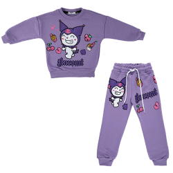 بلوز و شلوار راحتی دخترانه مدل کرومی بنفش