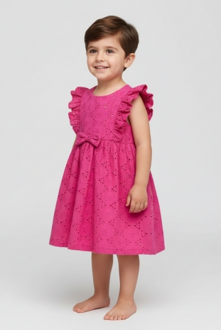 پیراهن دخترانه مدل سرخابی پریا