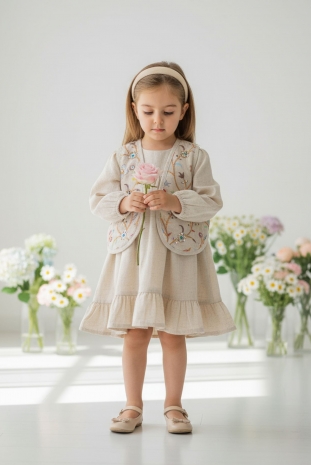 جلیقه و پیراهن دخترانه مدل یاس سلطان 1