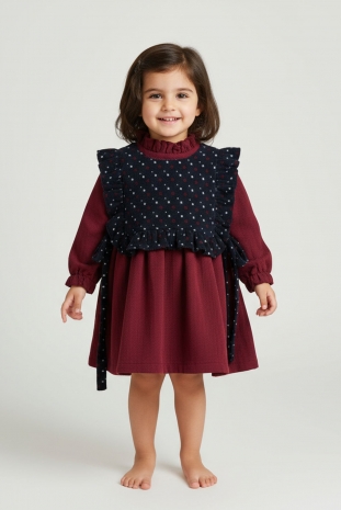 پیراهن و جلیقه دخترانه مدل گلنار