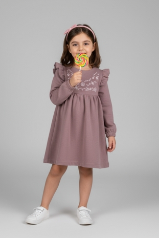 پیراهن دخترانه مدل نیلوفر صورتی