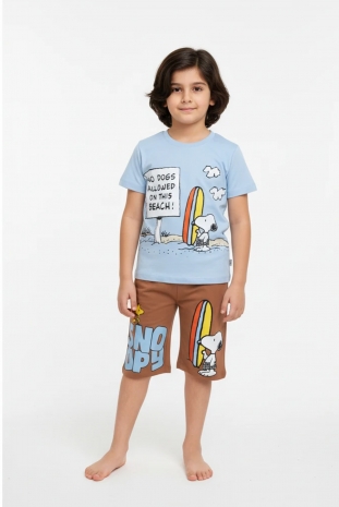 تیشرت و شلوارک پسرانه مدل اسنوپی موج سوار