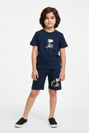 تیشرت و شلوارک پسرانه مدل اسنوپی اسکیت سوار