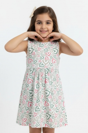 سارافون دخترانه مدل قلب سبز