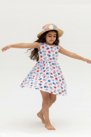 سارافون دخترانه مدل گلهای رز رنگارنگ