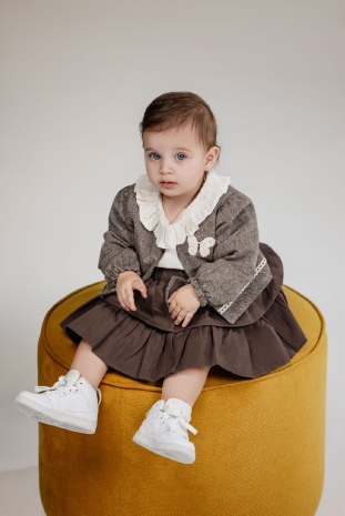 سه تیکه دخترانه مدل پروانه قهوه ای