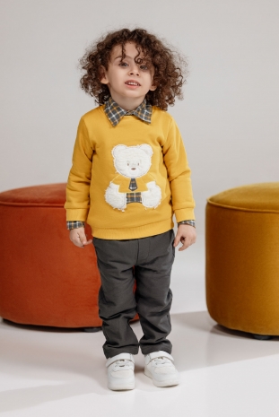 سه تیکه پسرانه مدل تدی زرد 2