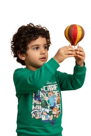 بلوز پسرانه مدل ماینکرفت سبز