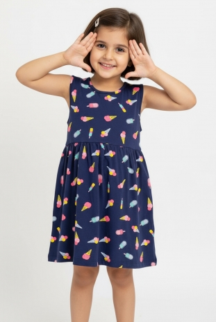 سارافون دخترانه مدل بستنی سرمه ای