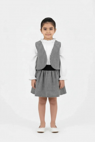 جلیقه و دامن دخترانه مدل درنا