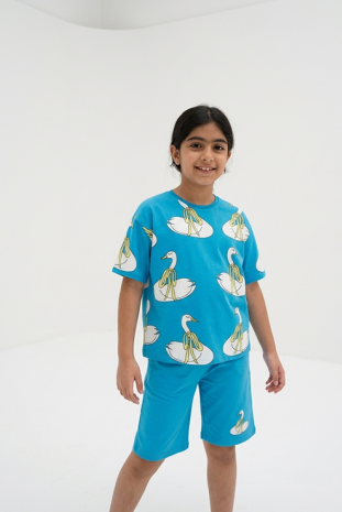 تیشرت و شلوارک دخترانه مدل خانم مرغابی