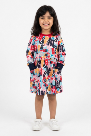 پیراهن دخترانه مدل حروف رنگی