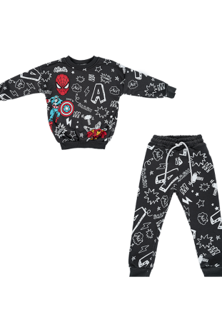 بلوز وشلوار پسرانه مدل اسپایدرمن مشکی